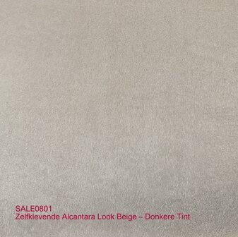 SALE : Zelfklevende Alcantara Look Beige &ndash; Donkere Tint, 140 cm Breed, Seizoensuitverkoop met 50% Korting