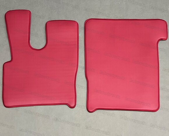 SALE : Set vloermatten geschikt voor DAF XF EURO 6 (2013 t/m 2021) glad lederlook fuchsia L13.