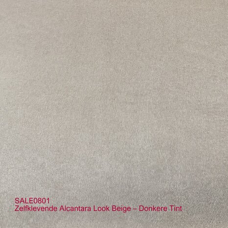 SALE : Zelfklevende Alcantara Look Beige – Donkere Tint, 140 cm Breed, Seizoensuitverkoop met 50% Korting