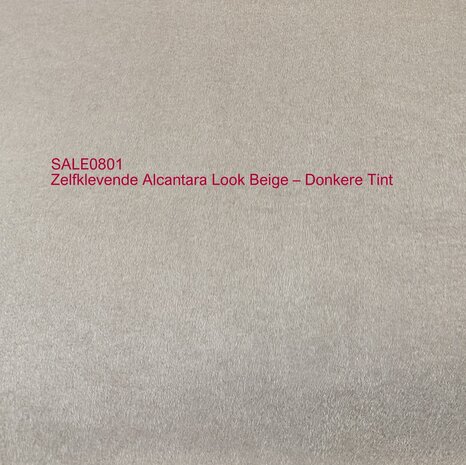 SALE : Zelfklevende Alcantara Look Beige – Donkere Tint, 140 cm Breed, Seizoensuitverkoop met 50% Korting